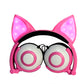 LED flashing cat ear headphones